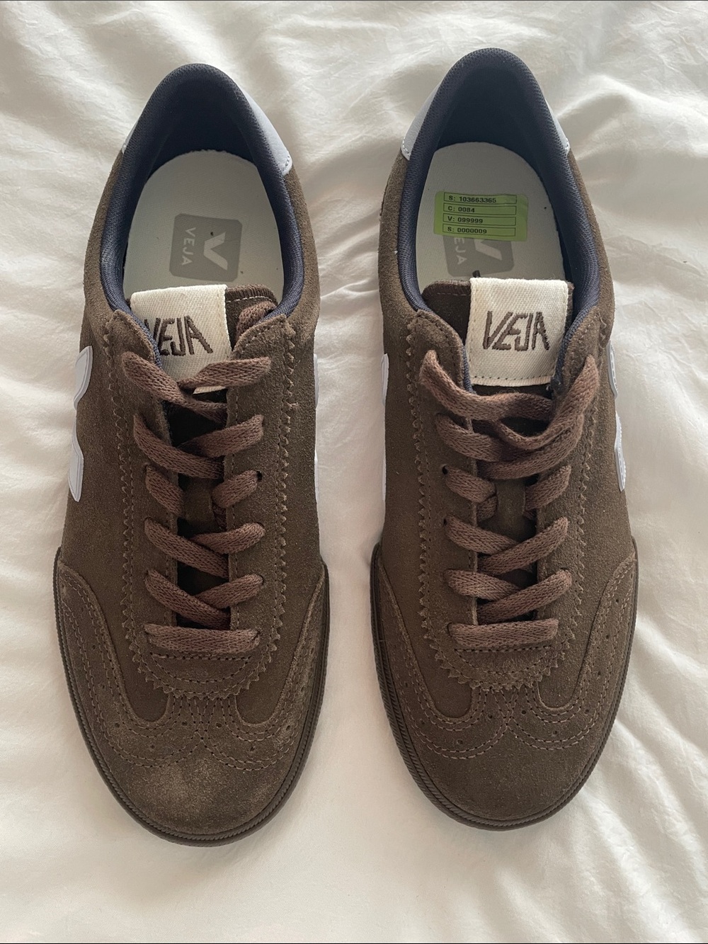 Veja Brown Suede Women’s Low-Top Sneakers with White Logo
